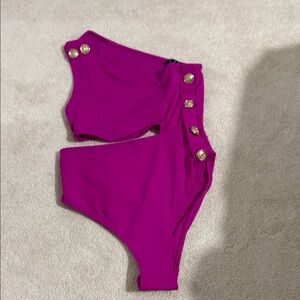 Vibrant Pink One-Piece Cut Out Swimsuit